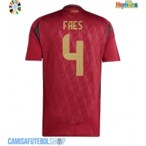 Camisa de time de futebol Bélgica Wout Faes #4 Replicas 1º Equipamento Europeu 2024 Manga Curta